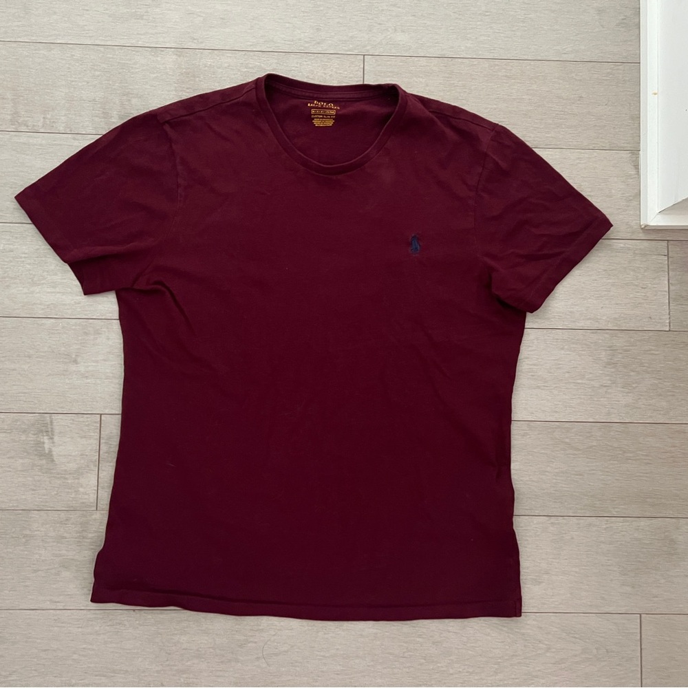 Polo Ralph Lauren Burgundy Crew Neck T-Shirt Slim Fit